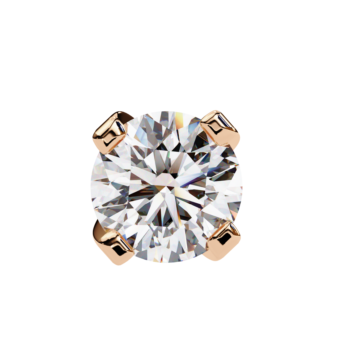 10K Rose Gold Lab Grown Diamond Solitaire Stud Earrings 2.50 ctw DAE-135