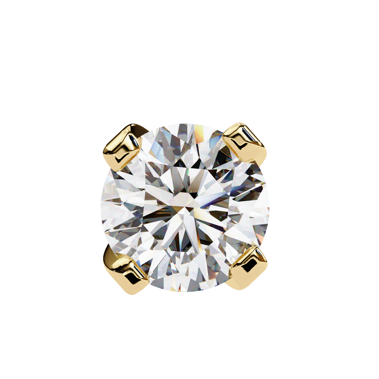 18K Yellow Gold Lab Grown Diamond Solitaire Stud Earrings 2.50 ctw DAE-135
