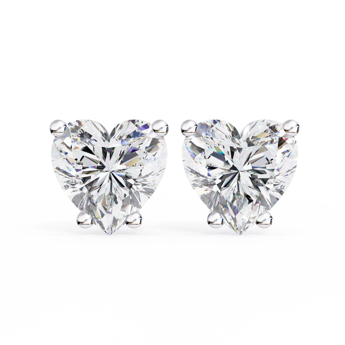 10K White Gold Lab Grown Diamond Solitaire Stud Earrings 2.40 ctw DAE-136