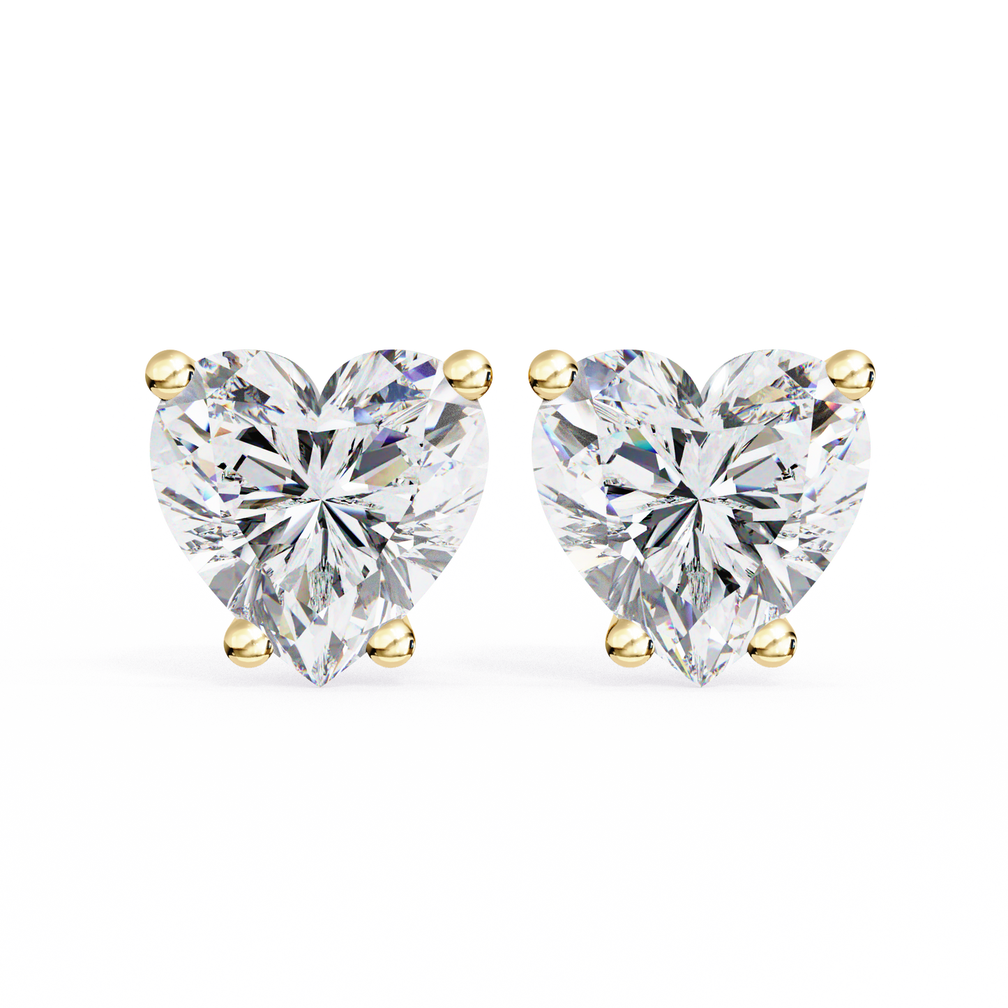 10K Yellow Gold Lab Grown Diamond Solitaire Stud Earrings 2.40 ctw DAE-136