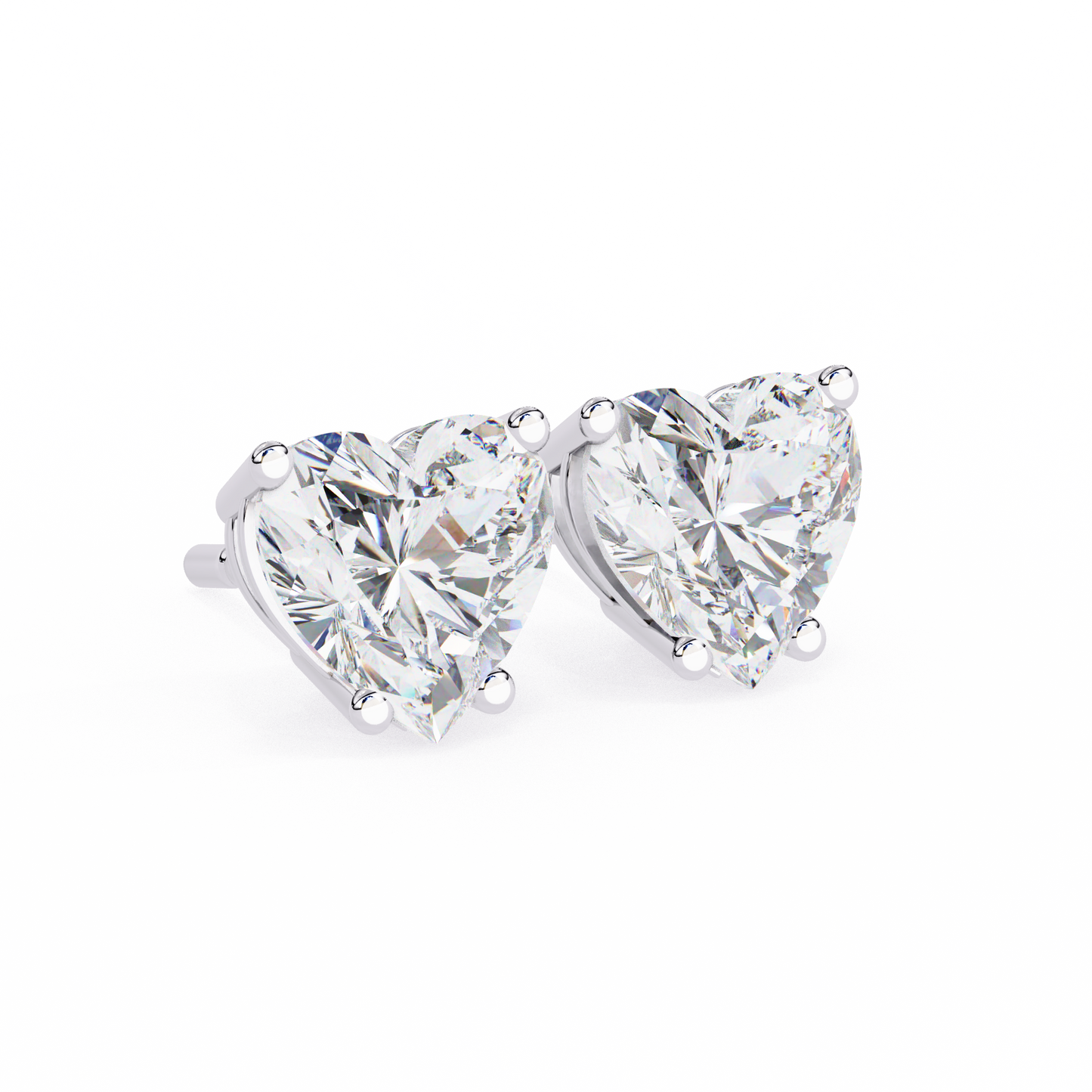 10K White Gold Lab Grown Diamond Solitaire Stud Earrings 2.40 ctw DAE-136