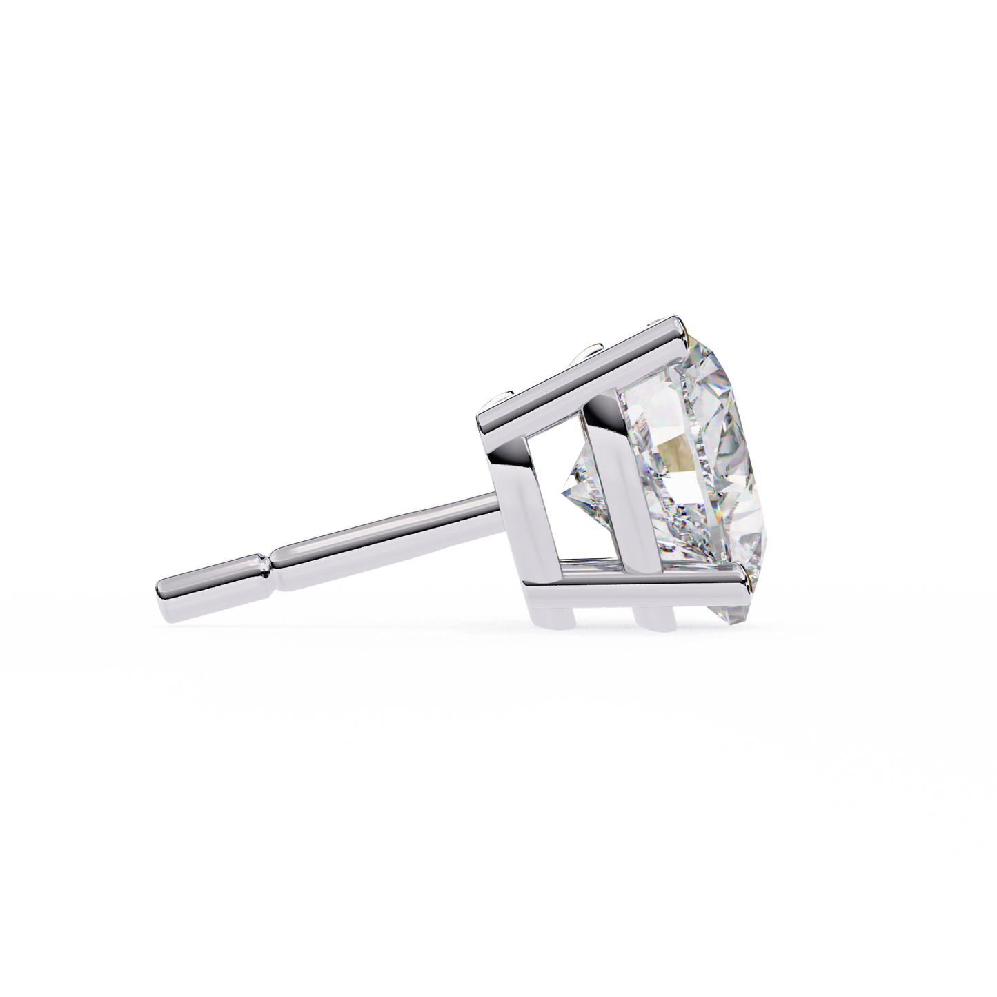 10K White Gold Lab Grown Diamond Solitaire Stud Earrings 2.40 ctw DAE-136