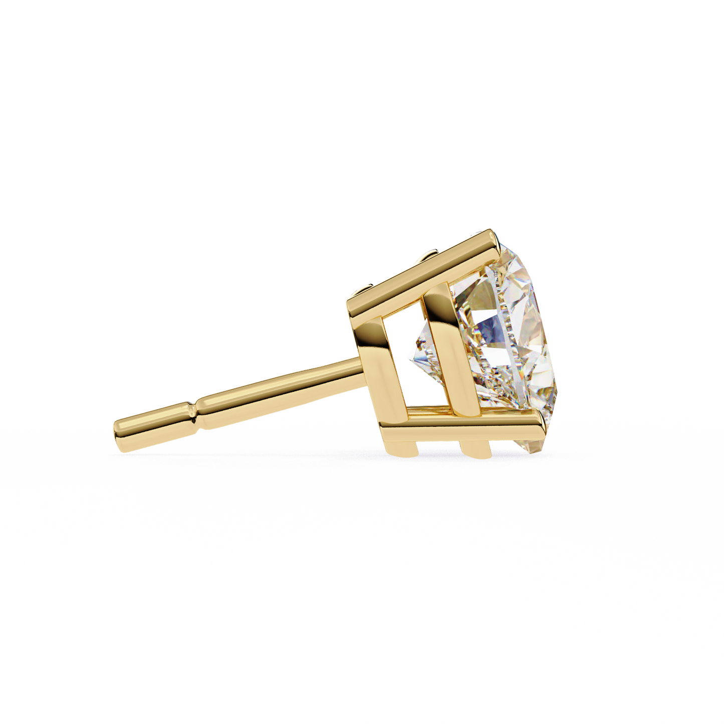 10K Yellow Gold Lab Grown Diamond Solitaire Stud Earrings 2.40 ctw DAE-136
