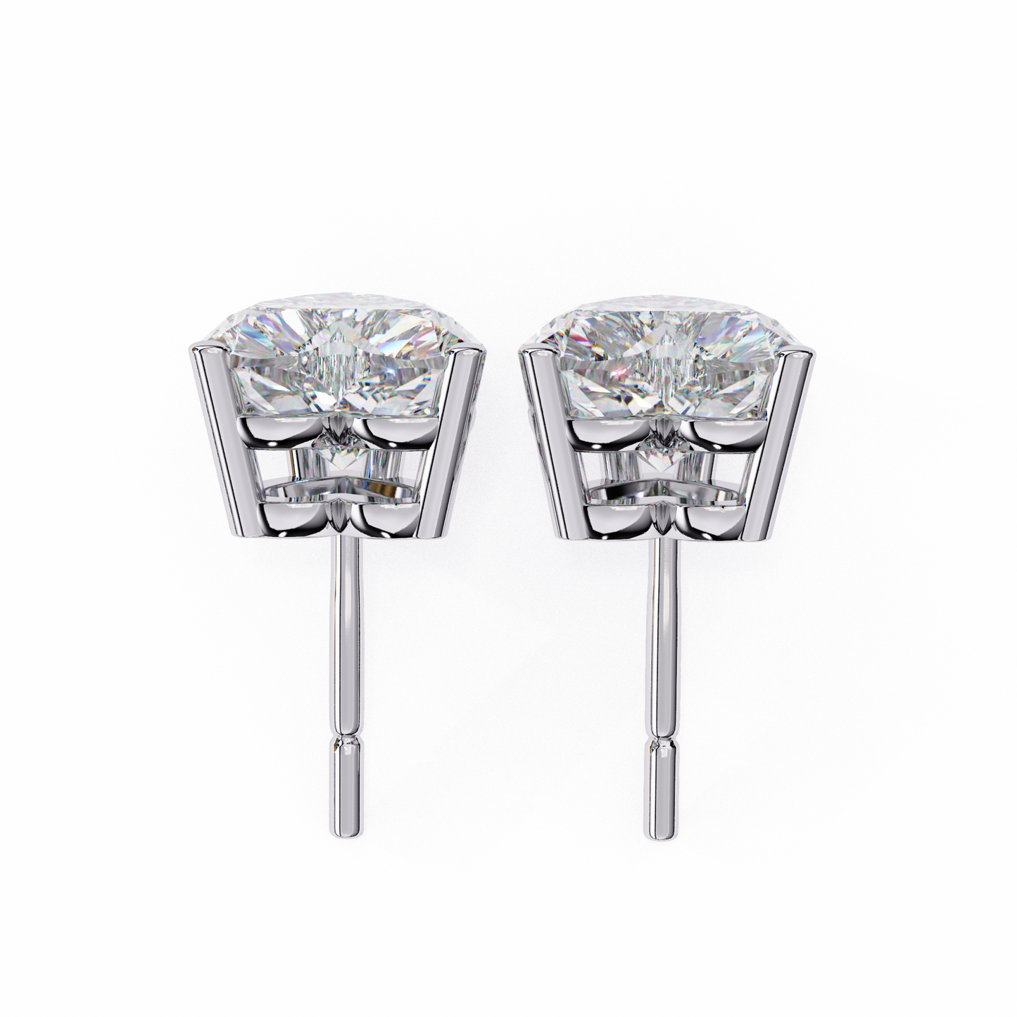 10K White Gold Lab Grown Diamond Solitaire Stud Earrings 2.40 ctw DAE-136
