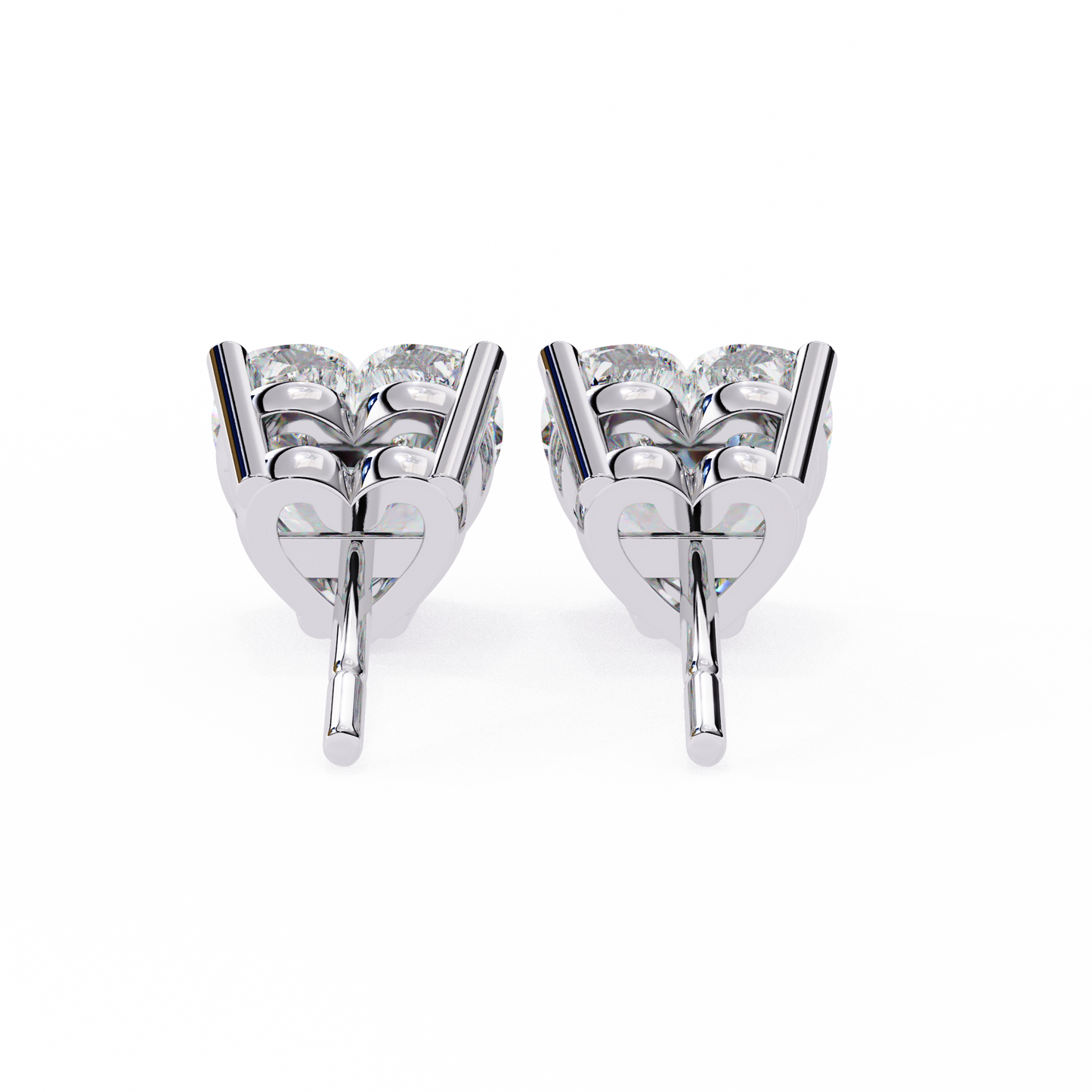 10K White Gold Lab Grown Diamond Solitaire Stud Earrings 2.40 ctw DAE-136