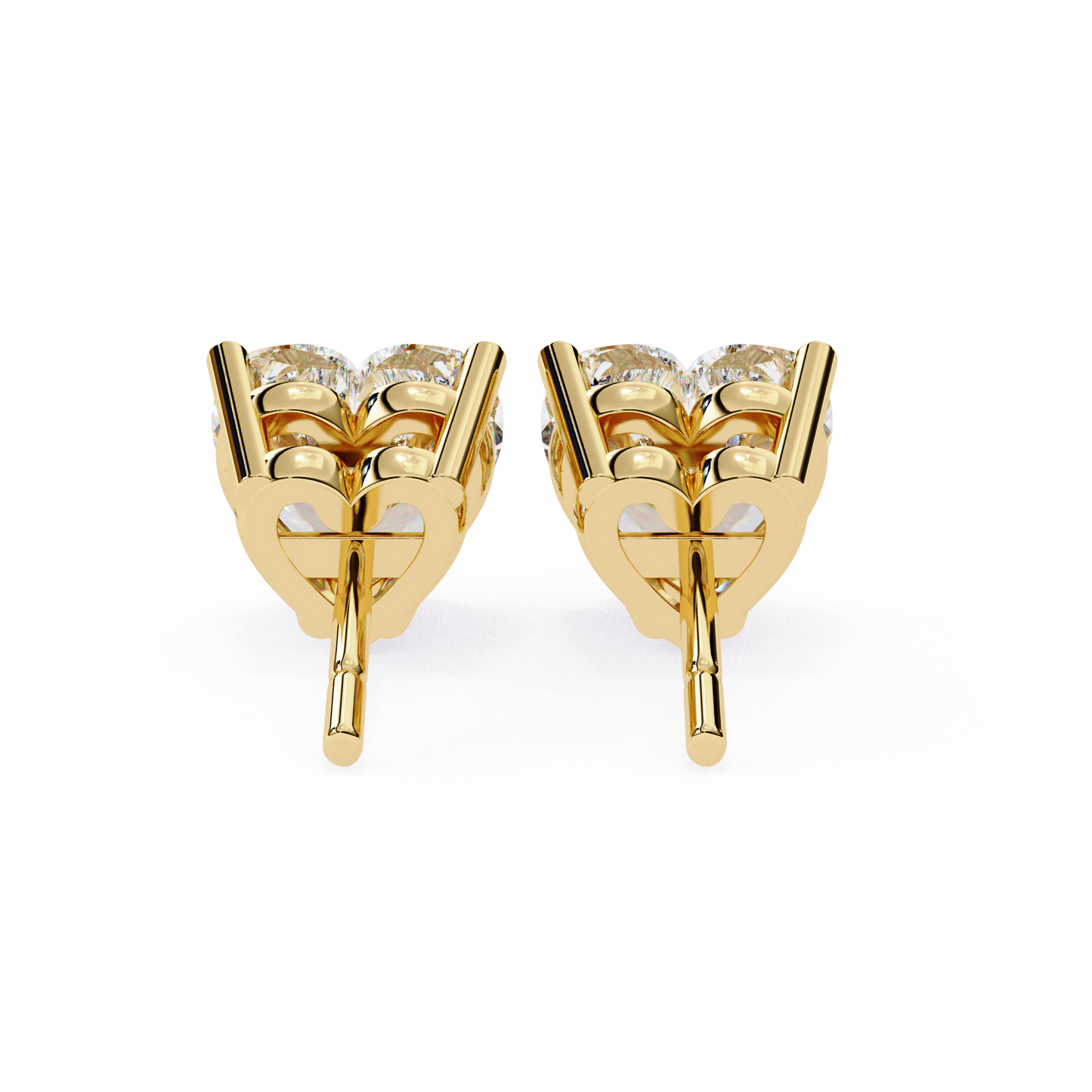 10K Yellow Gold Lab Grown Diamond Solitaire Stud Earrings 2.40 ctw DAE-136
