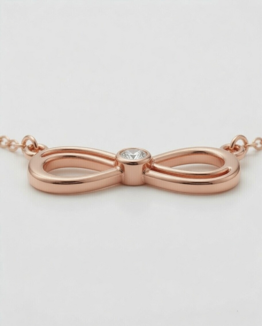 Infinity Love Diamond Pendant 9K Rose Gold