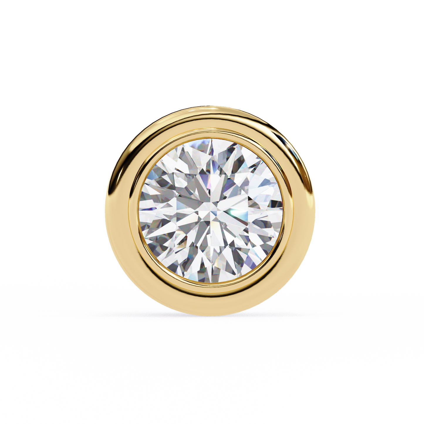 18K Yellow Gold Lab Grown Diamond Solitaire Stud Earrings 2.50 ctw DAE-134