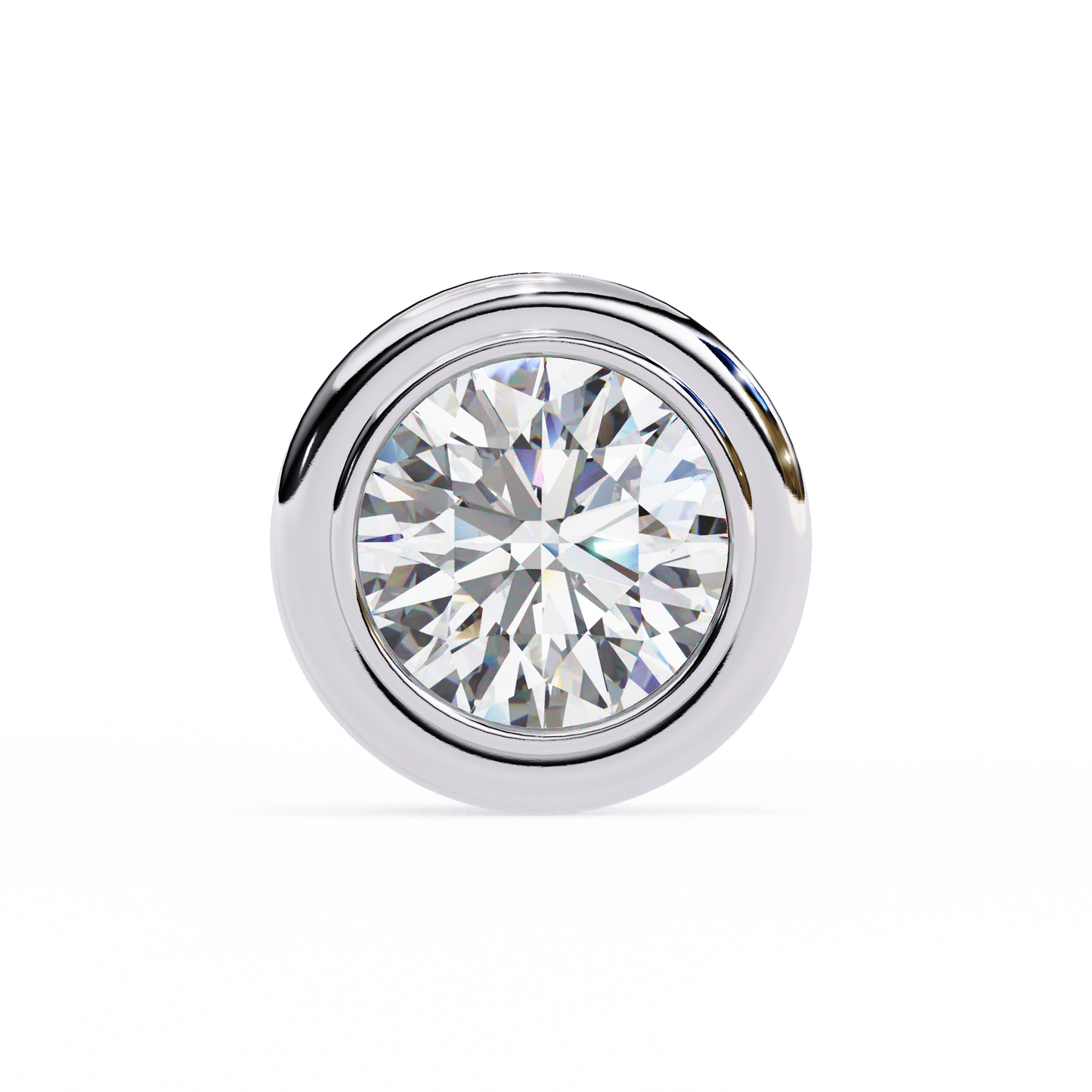 14K White Gold Lab Grown Diamond Solitaire Stud Earrings 2.50 ctw DAE-134