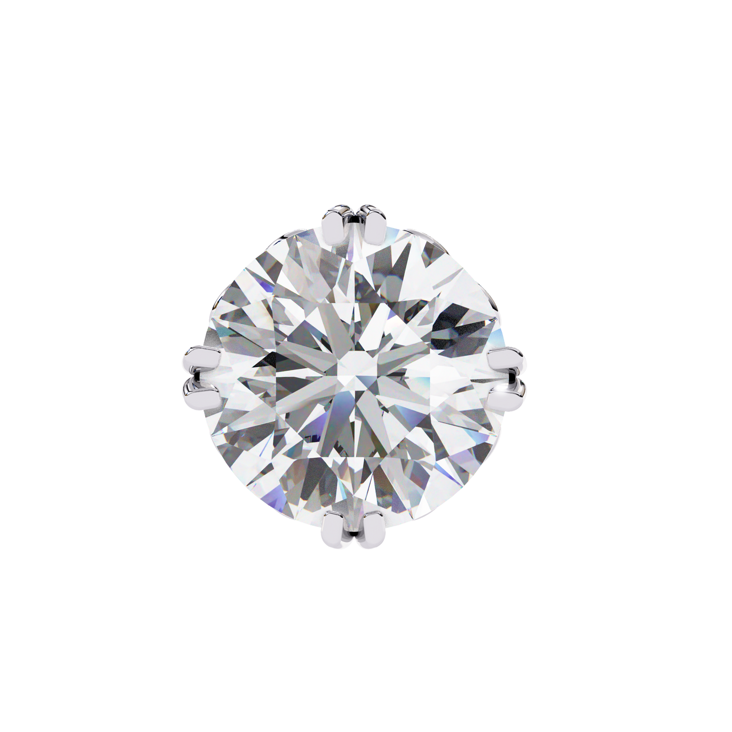 14K White Gold Lab Grown Diamond Solitaire Stud Earrings 2.50 ctw DAE-133