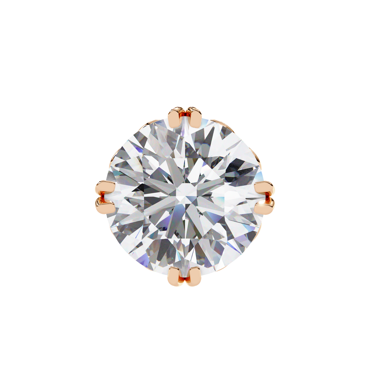 10K Rose Gold Lab Grown Diamond Solitaire Stud Earrings 2.50 ctw DAE-133