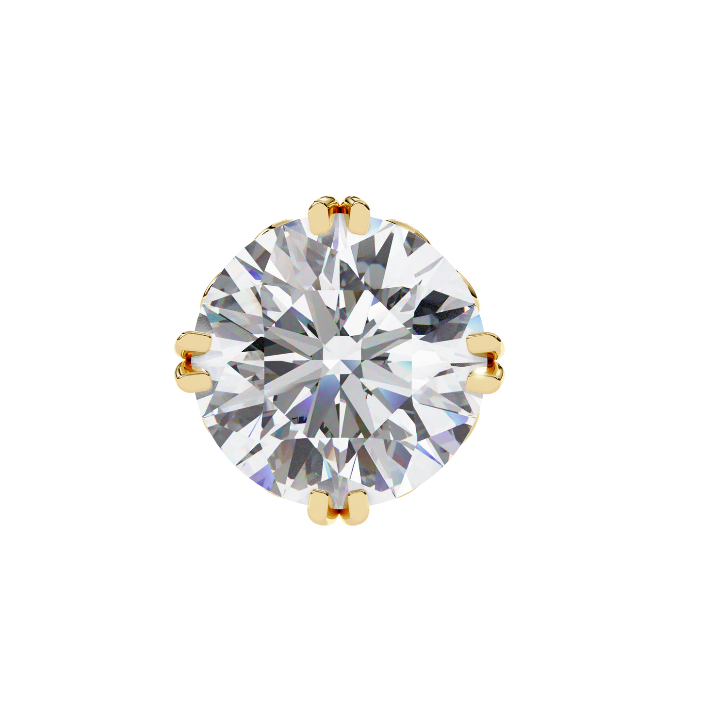 14K Yellow Gold Lab Grown Diamond Solitaire Stud Earrings 2.50 ctw DAE-133