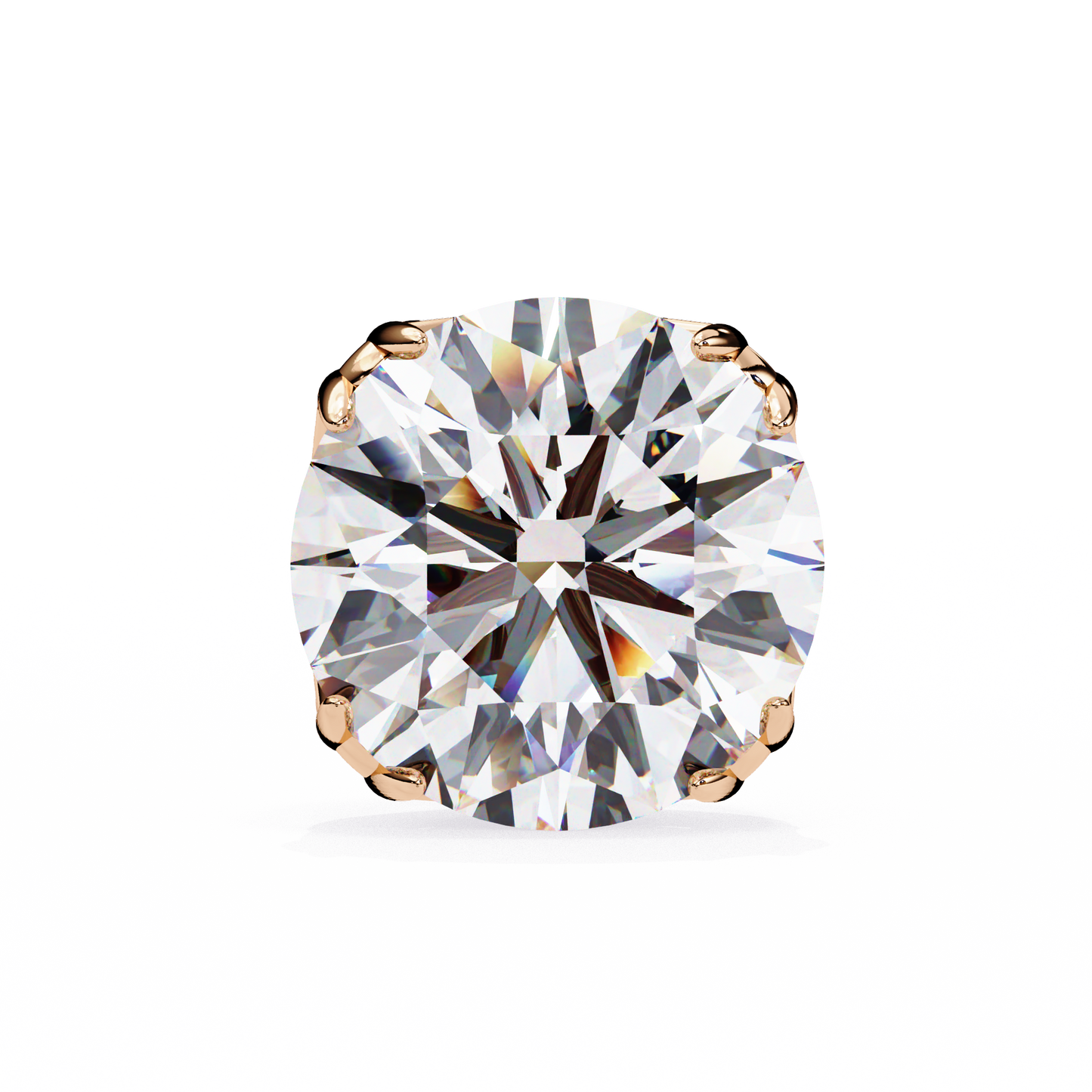 10K Rose Gold Lab Grown Diamond Solitaire Stud Earrings 2.50 ctw DAE-131
