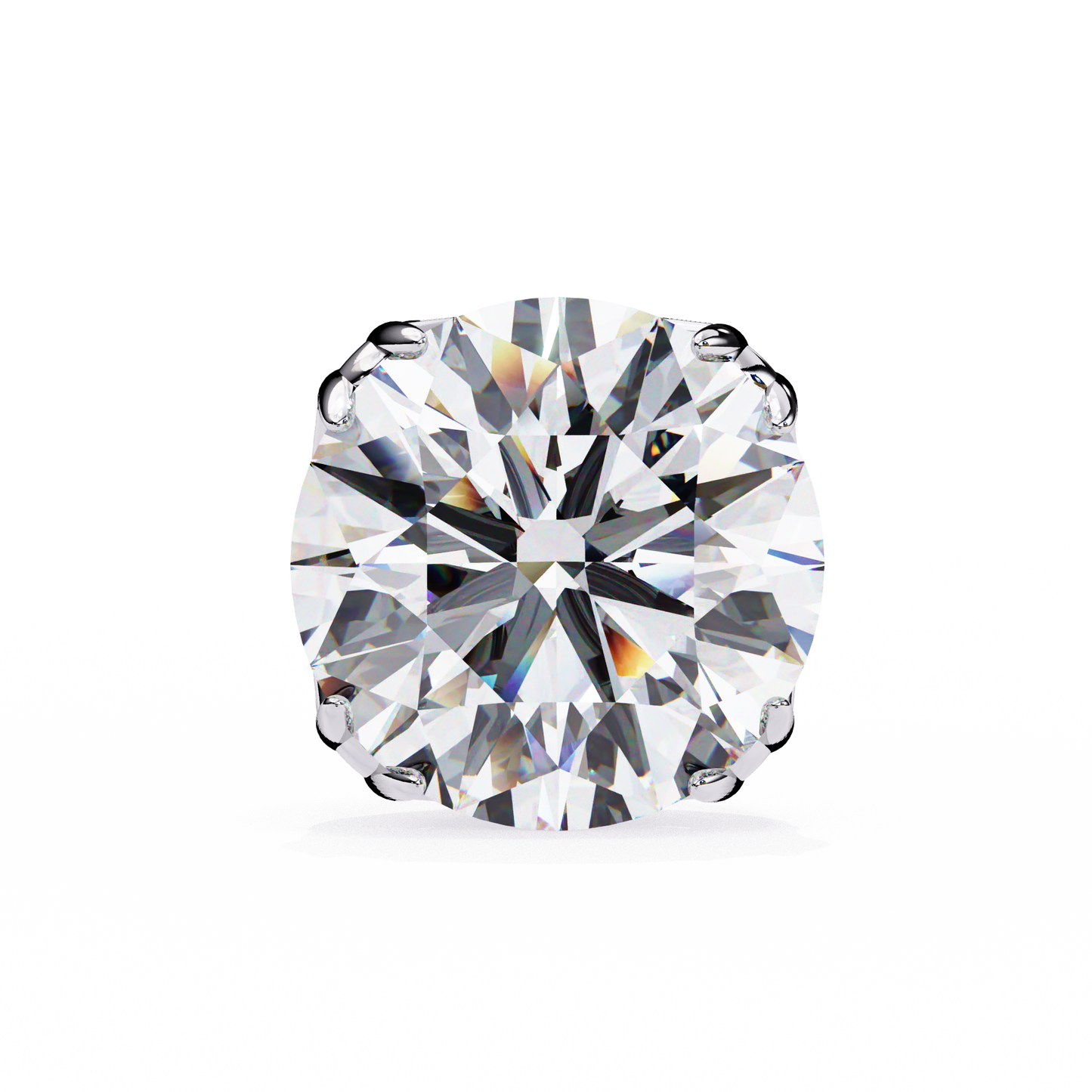 18K White Gold Lab Grown Diamond Solitaire Stud Earrings 2.50 ctw DAE-131