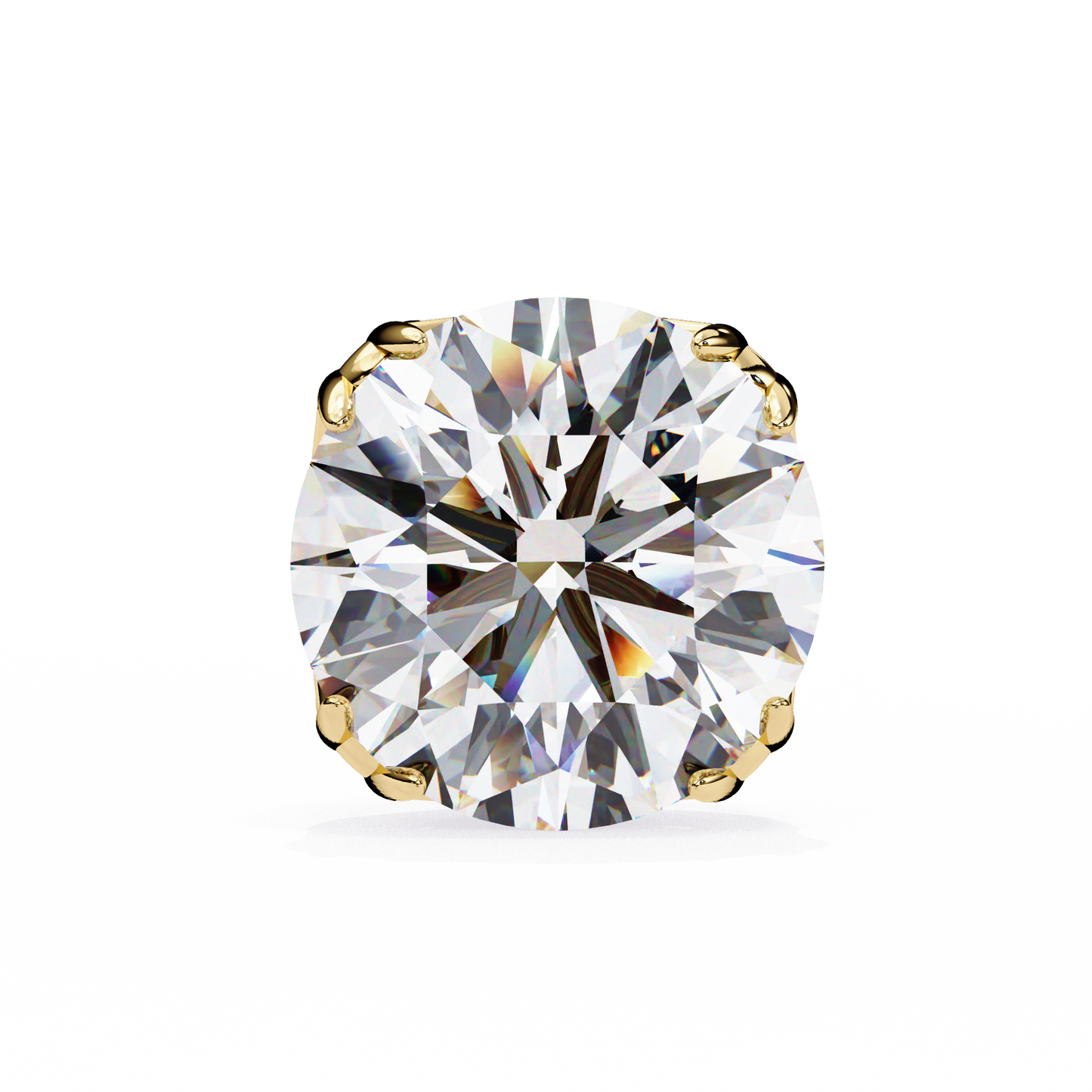 14K Yellow Gold Lab Grown Diamond Solitaire Stud Earrings 2.50 ctw DAE-131