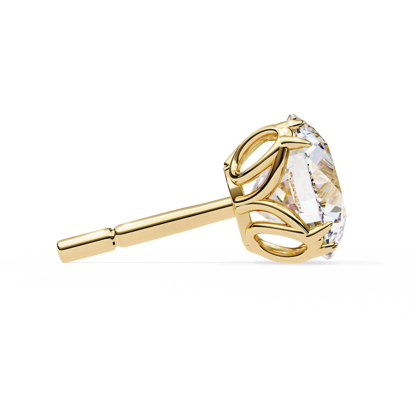 14K Yellow Gold Lab Grown Diamond Solitaire Stud Earrings 2.50 ctw DAE-131