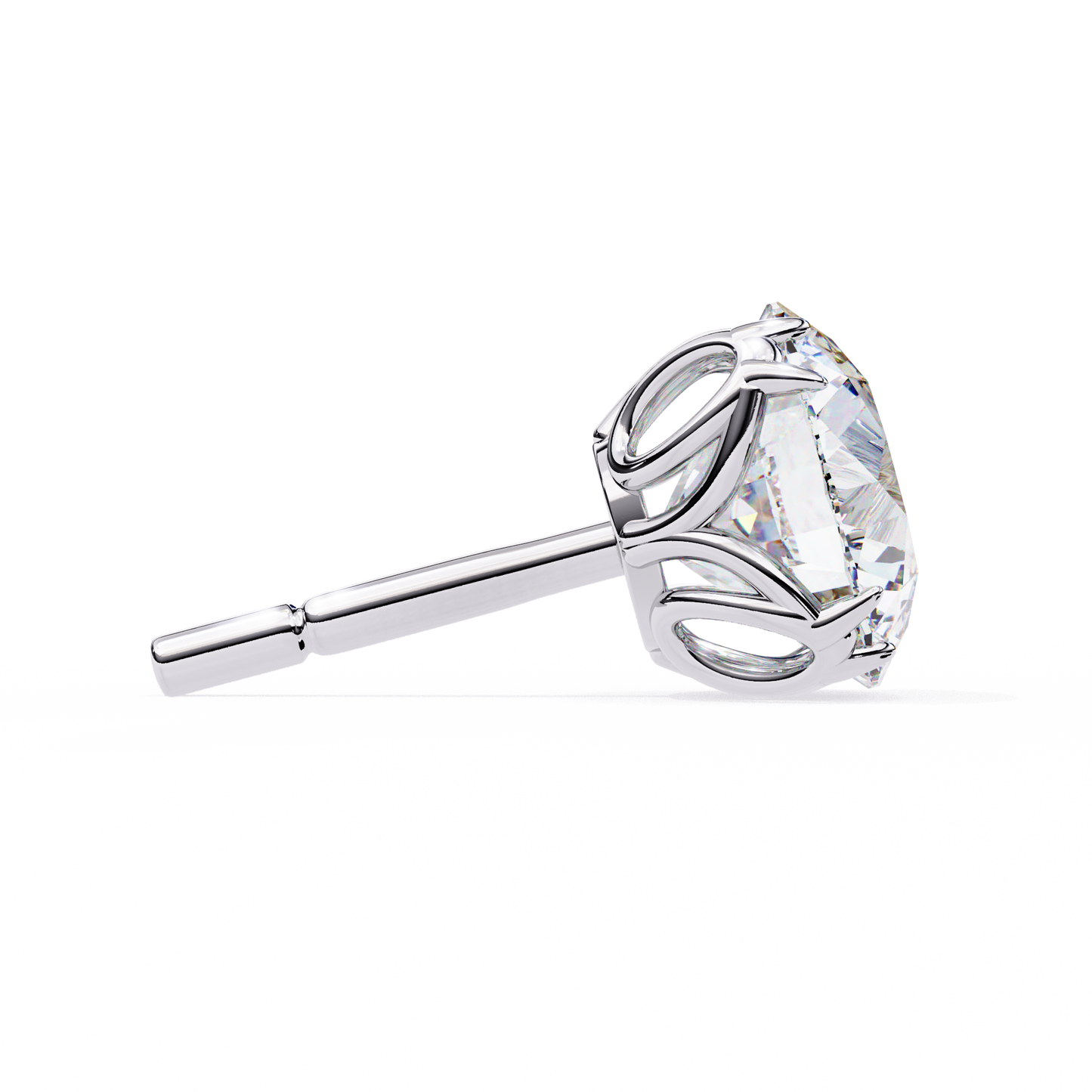 18K White Gold Lab Grown Diamond Solitaire Stud Earrings 2.50 ctw DAE-131