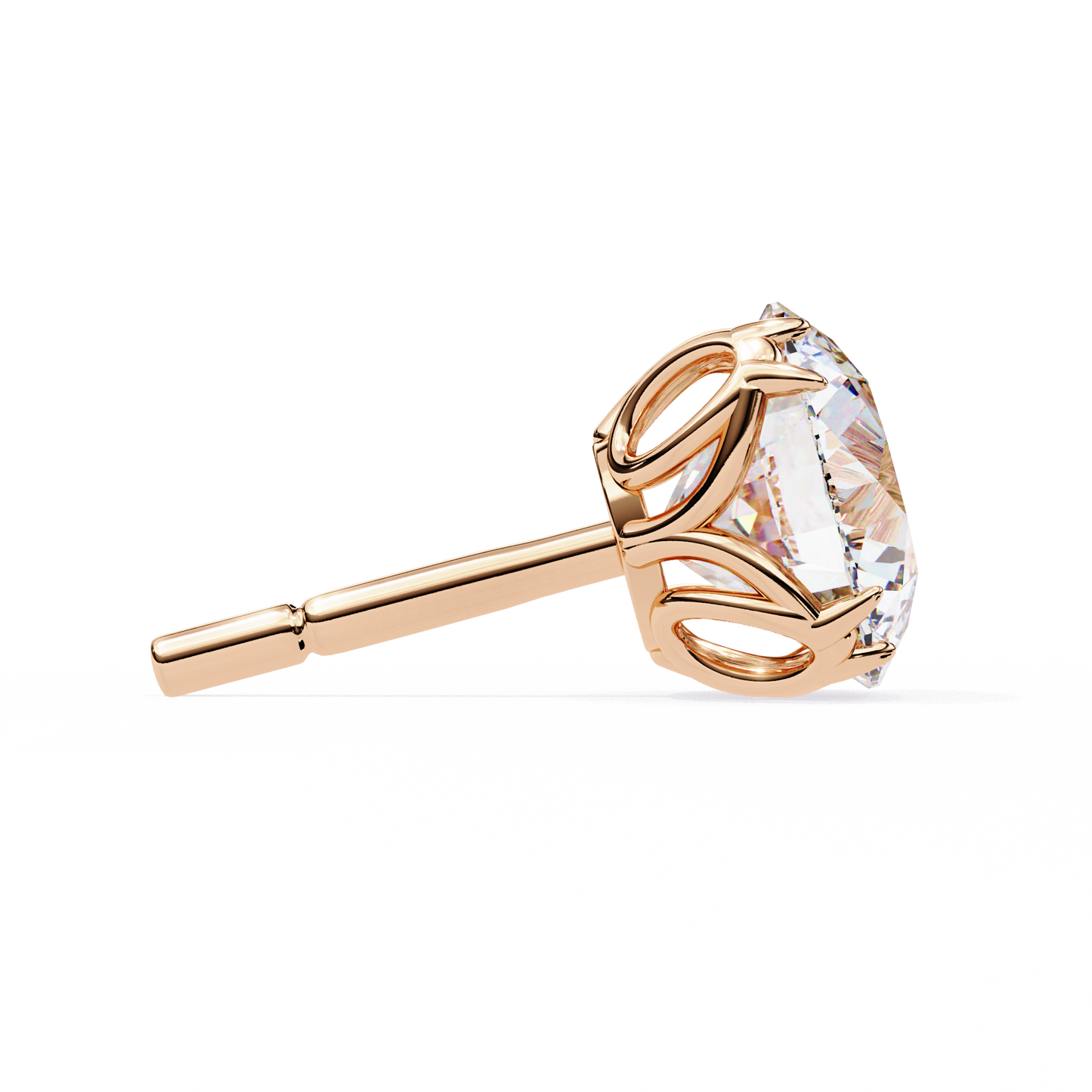 10K Rose Gold Lab Grown Diamond Solitaire Stud Earrings 2.50 ctw DAE-131