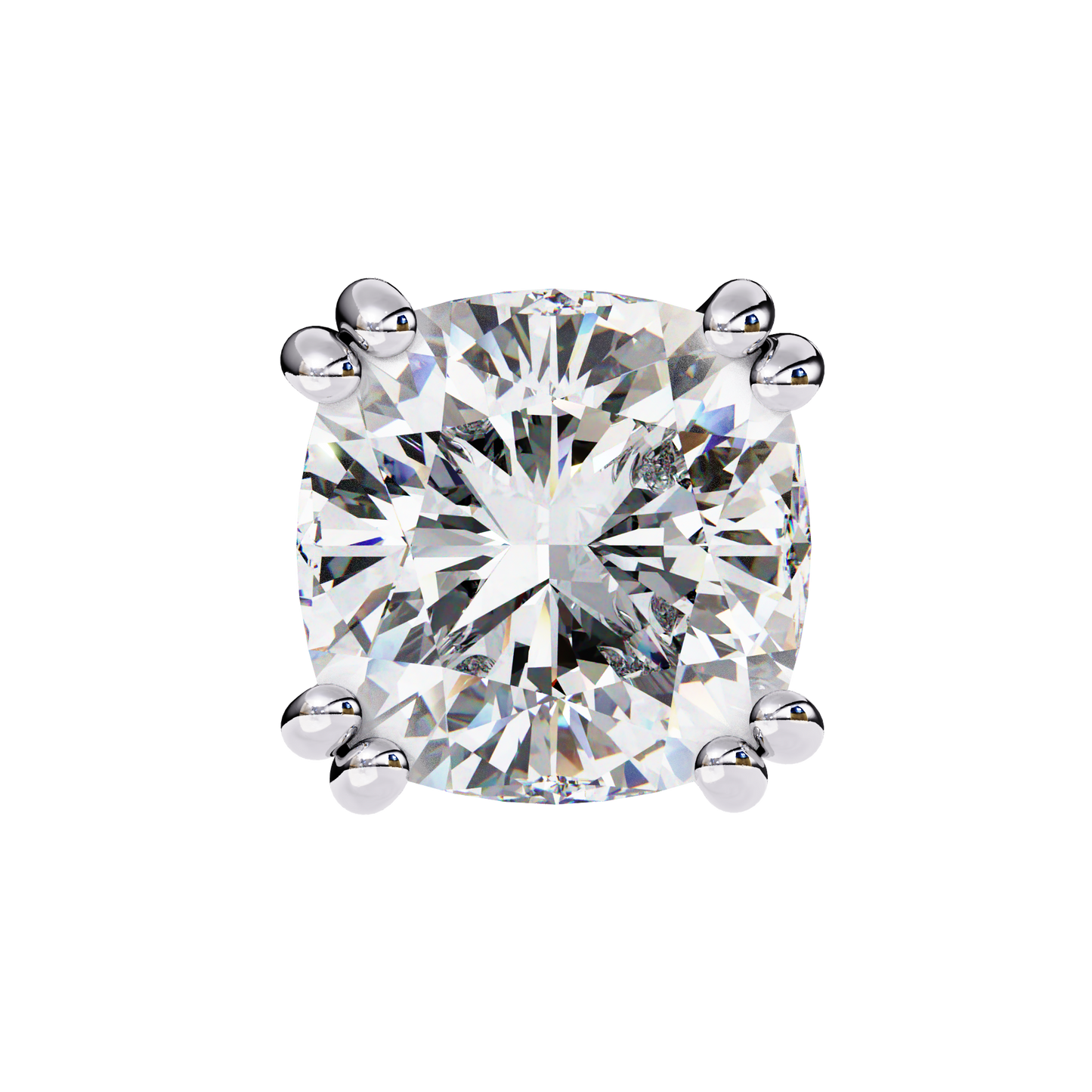 10K White Gold Lab Grown Diamond Solitaire Stud Earrings 2.20 ctw DAE-132