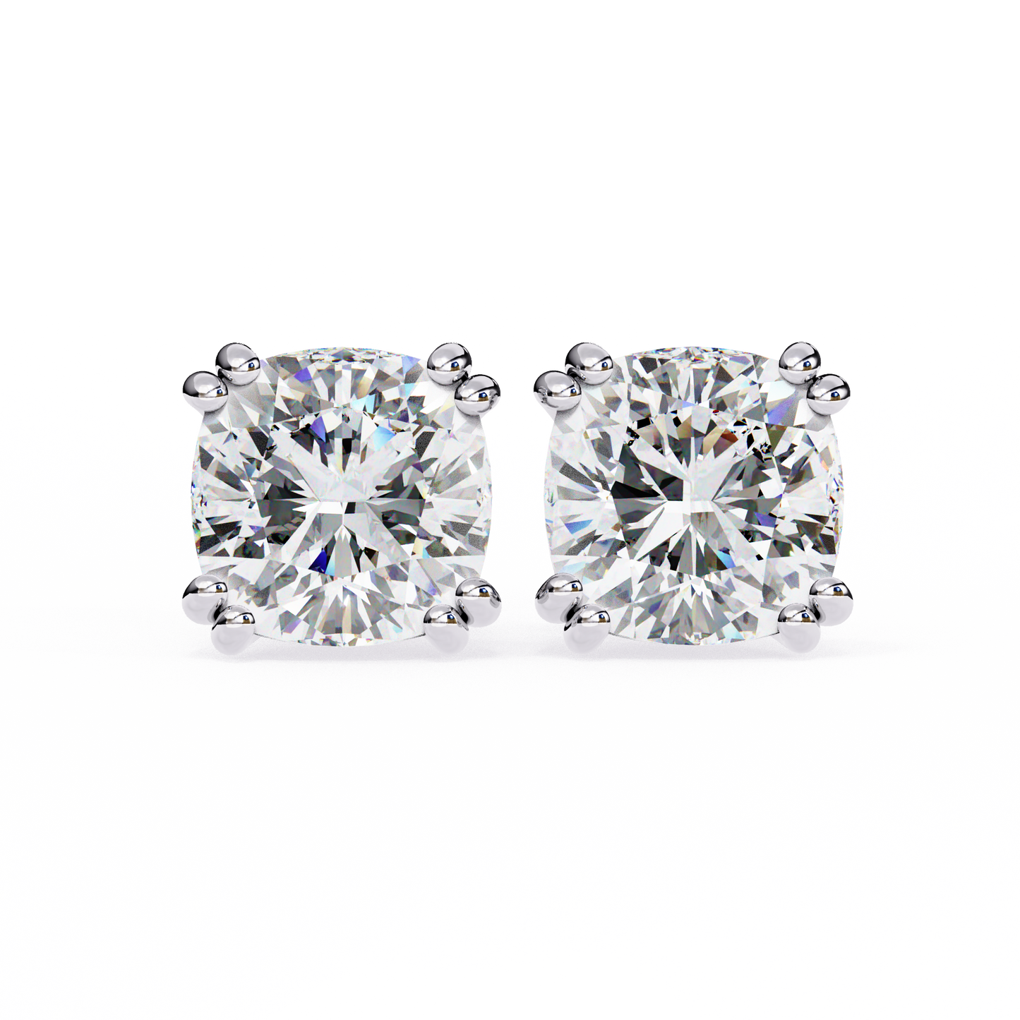 10K White Gold Lab Grown Diamond Solitaire Stud Earrings 2.20 ctw DAE-132