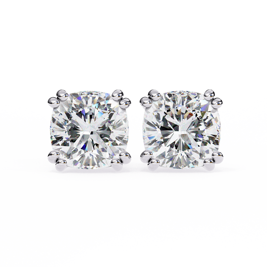 14K White Gold Lab Grown Diamond Solitaire Stud Earrings 2.20 ctw DAE-132