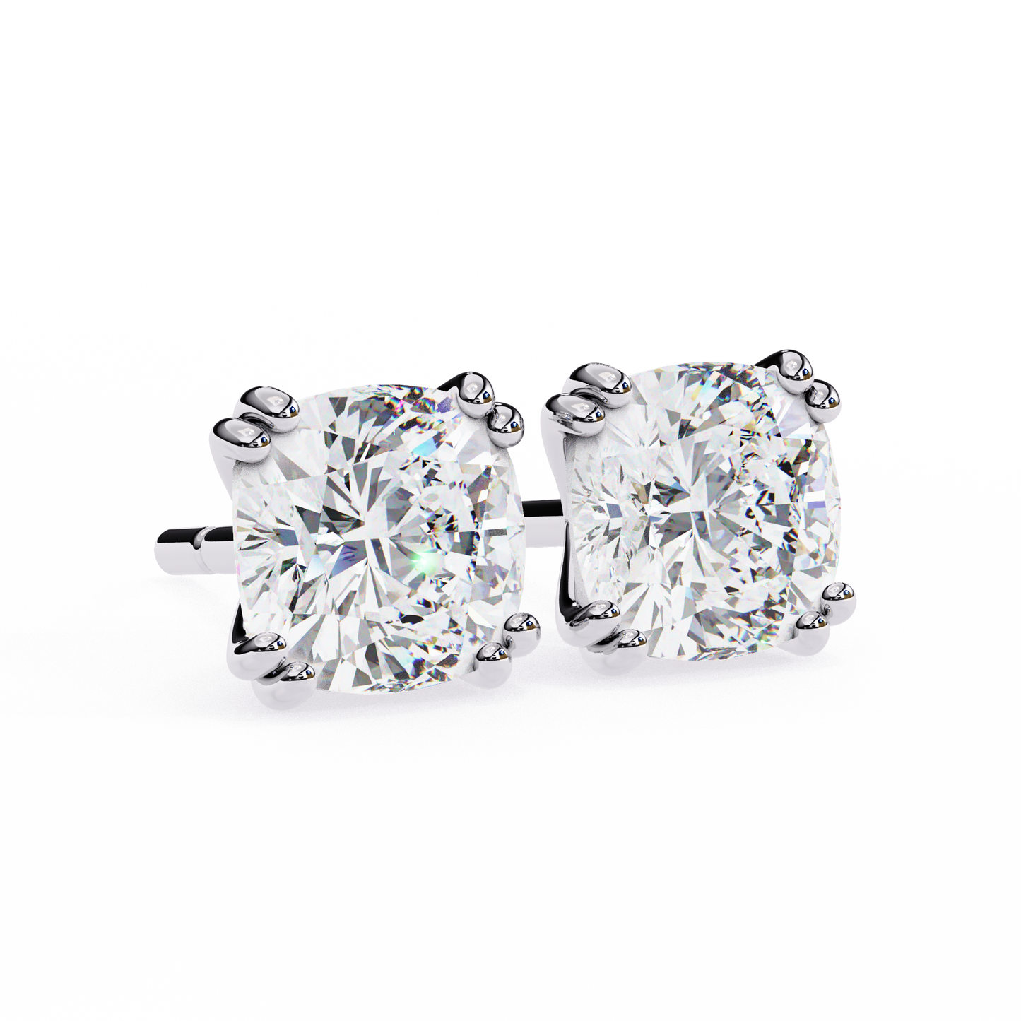10K White Gold Lab Grown Diamond Solitaire Stud Earrings 2.20 ctw DAE-132
