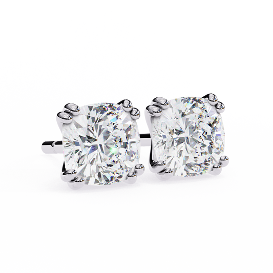 18K White Gold Lab Grown Diamond Solitaire Stud Earrings 2.20 ctw DAE-132