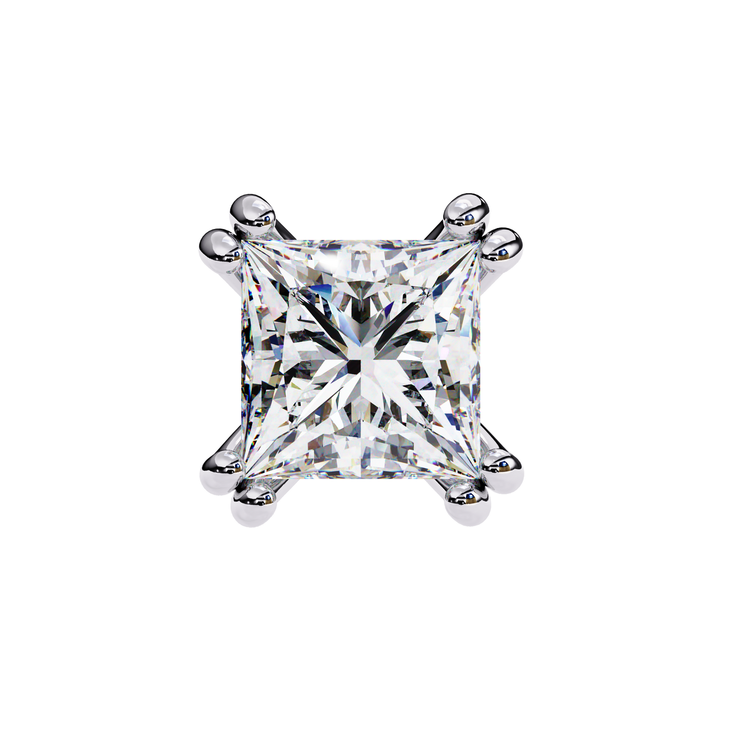 10K White Gold Lab Grown Diamond Solitaire Stud Earrings 3.00 ctw DAE-130