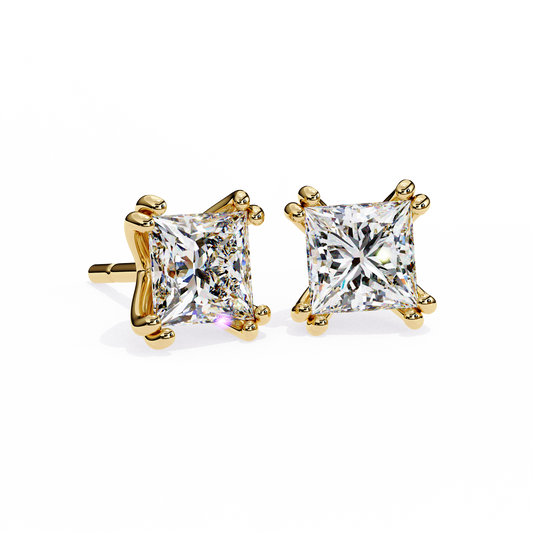 10K Yellow Gold Lab Grown Diamond Solitaire Stud Earrings 3.00 ctw DAE-130
