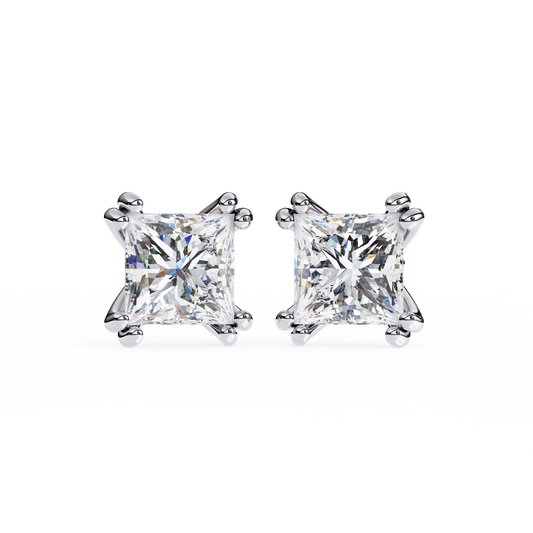 18K White Gold Lab Grown Diamond Solitaire Stud Earrings 3.00 ctw DAE-130