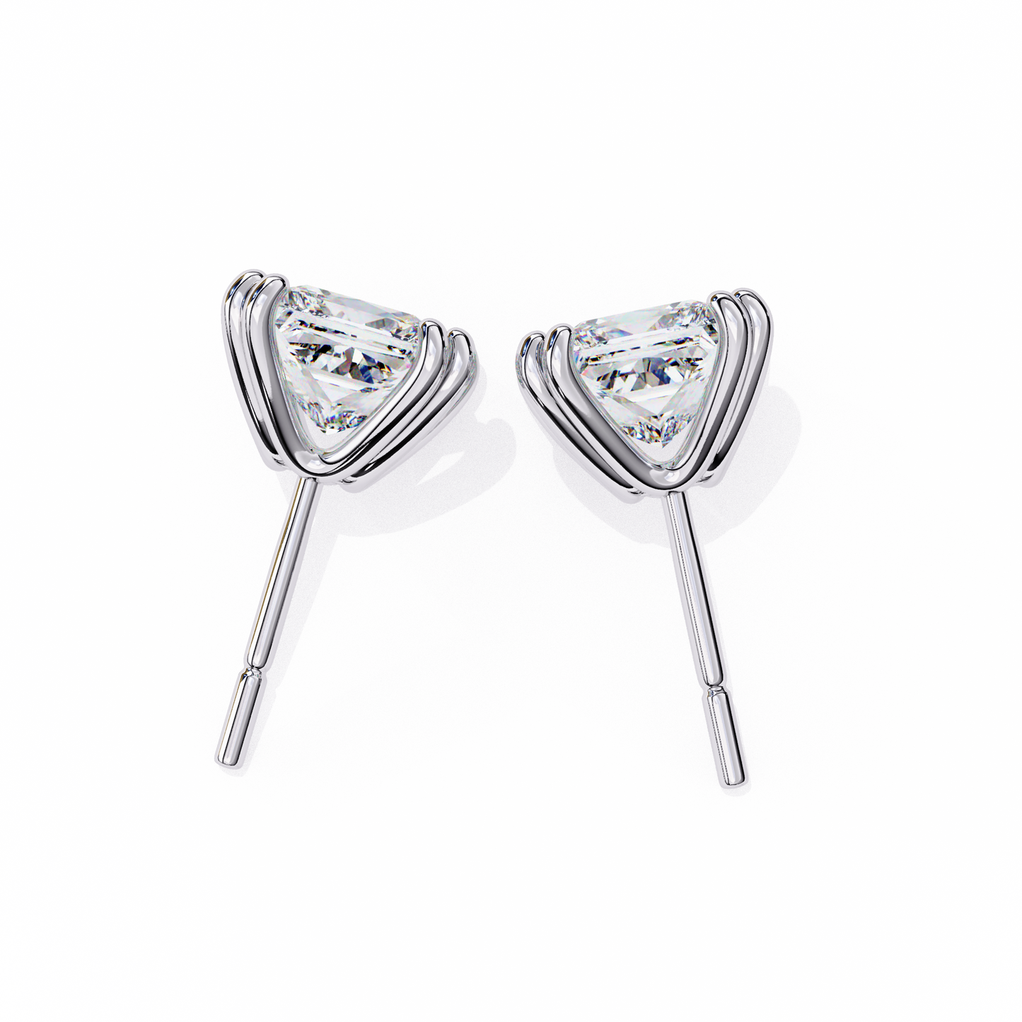 10K White Gold Lab Grown Diamond Solitaire Stud Earrings 3.00 ctw DAE-130