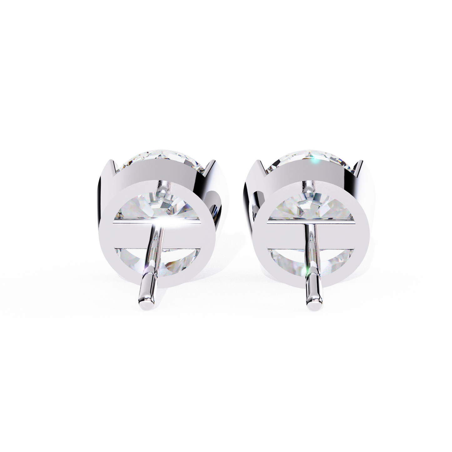 10K White Gold Lab Grown Diamond Solitaire Stud Earrings 2.57 ctw DAE-118