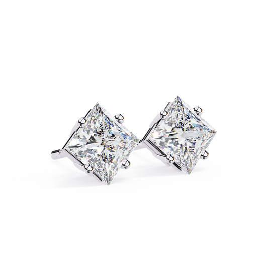 18K White Gold Lab Grown Diamond Solitaire Stud Earrings 2.40 ctw DAE-124