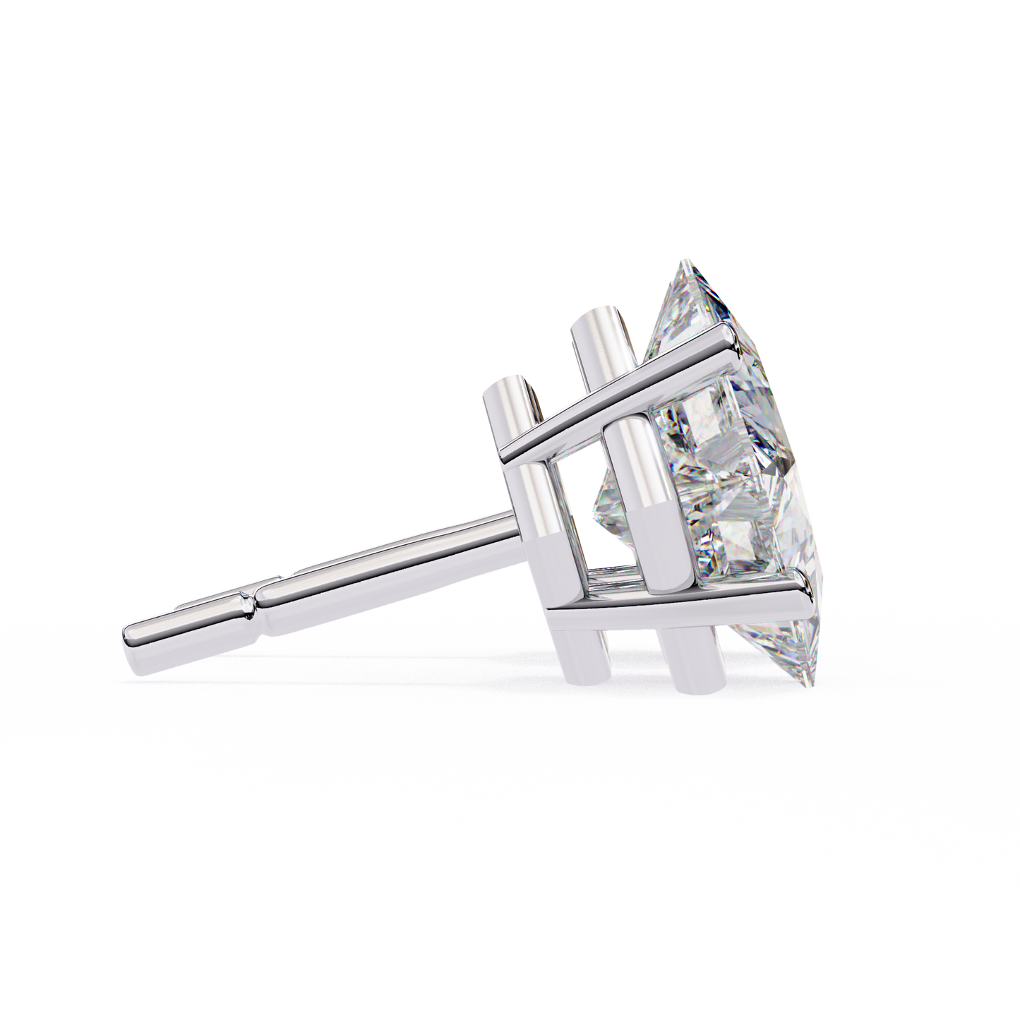 18K White Gold Lab Grown Diamond Solitaire Stud Earrings 2.40 ctw DAE-124