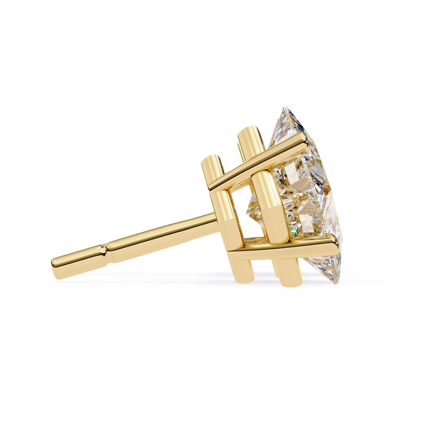 18K Yellow Gold Lab Grown Diamond Solitaire Stud Earrings 2.40 ctw DAE-124