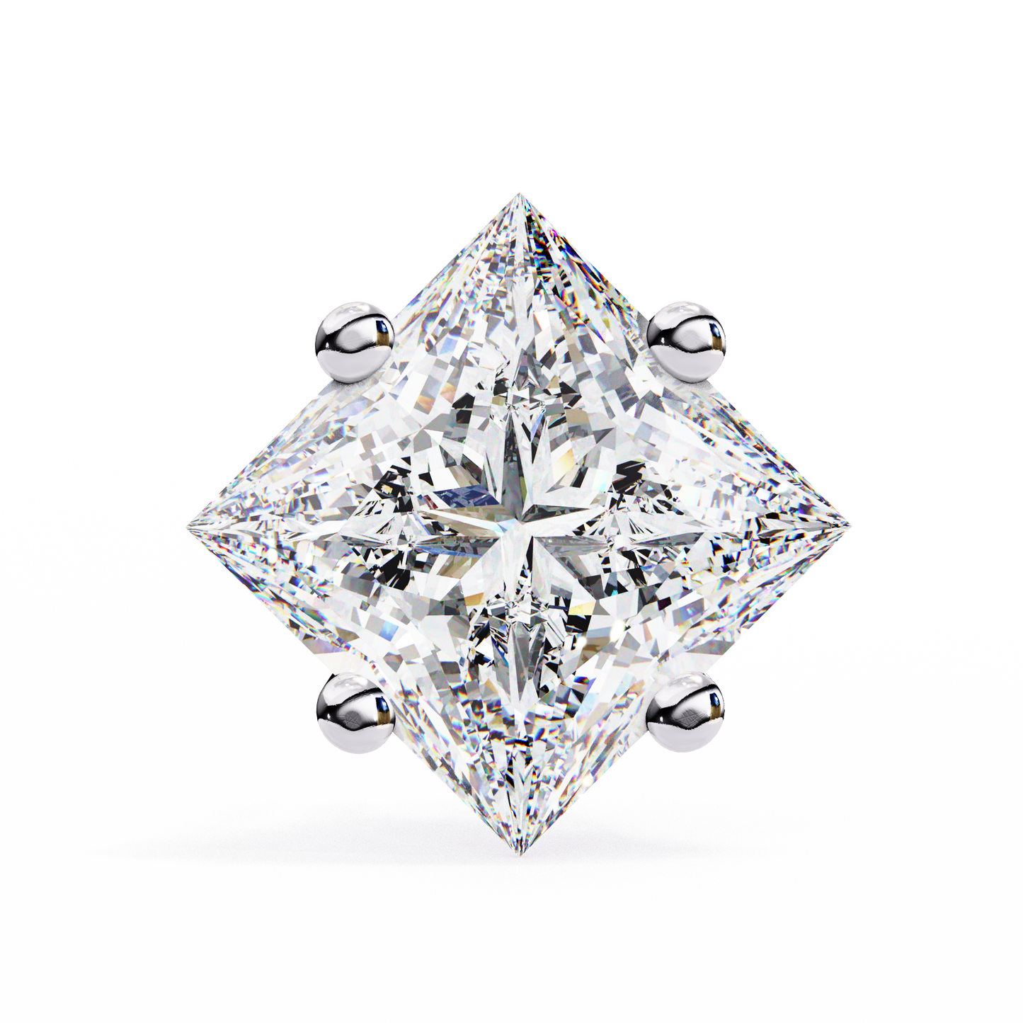 18K White Gold Lab Grown Diamond Solitaire Stud Earrings 2.40 ctw DAE-124