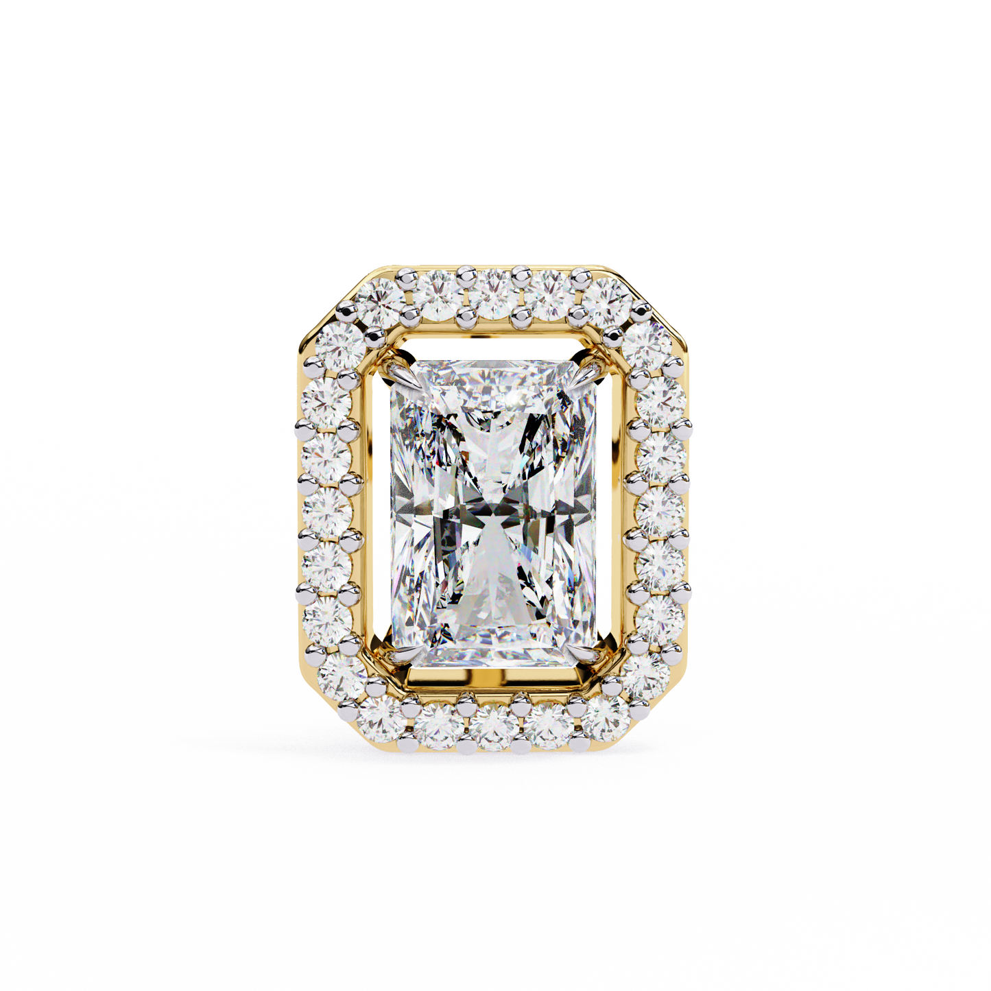 18K Yellow Gold Lab Grown Diamond Halo Earrings 1.92 ctw DAE-148