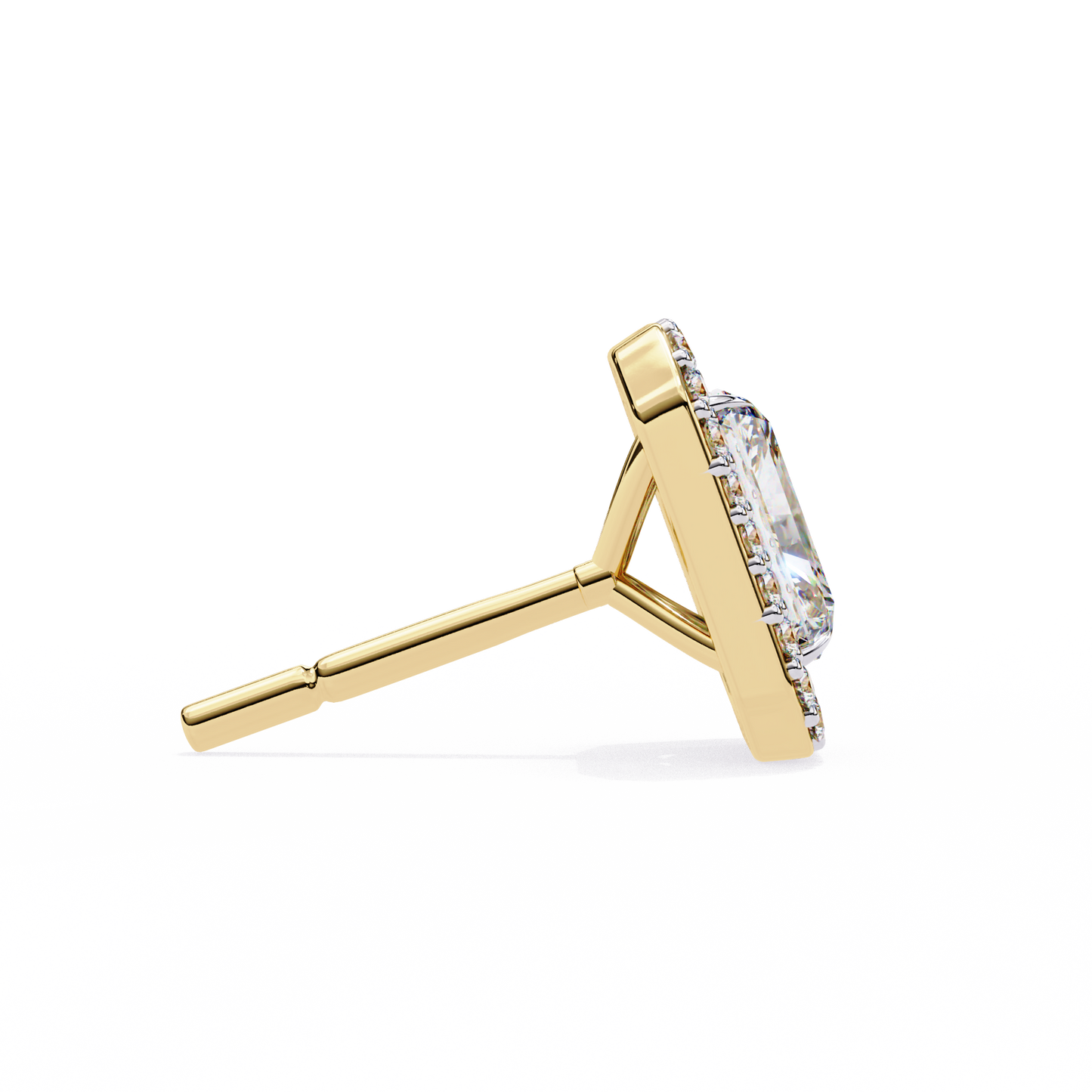 18K Yellow Gold Lab Grown Diamond Halo Earrings 1.92 ctw DAE-148