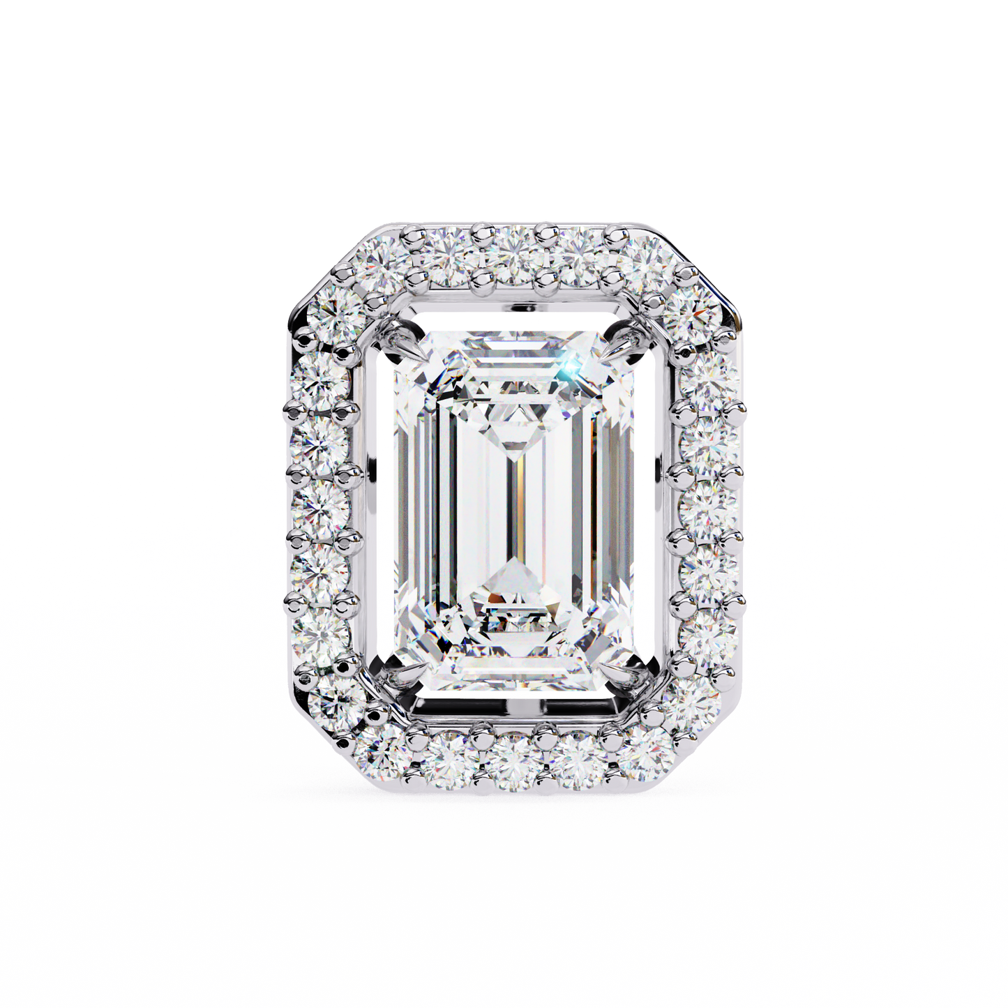 18K White Gold Lab Grown Diamond Halo Earrings 1.70 ctw DAE-147