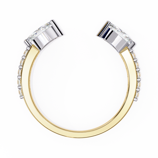 18K Two Tone Gold Lab Grown Diamond Stackable Band 0.47 ctw DAB-115