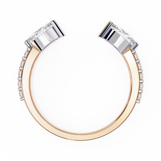 18K Two Tone Gold Lab Grown Diamond Stackable Band 0.47 ctw DAB-115