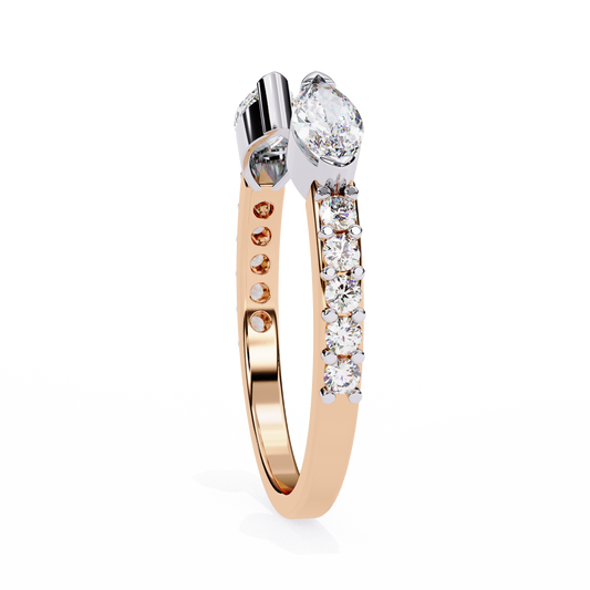 10K Two Tone Gold Lab Grown Diamond Stackable Band 0.47 ctw DAB-115