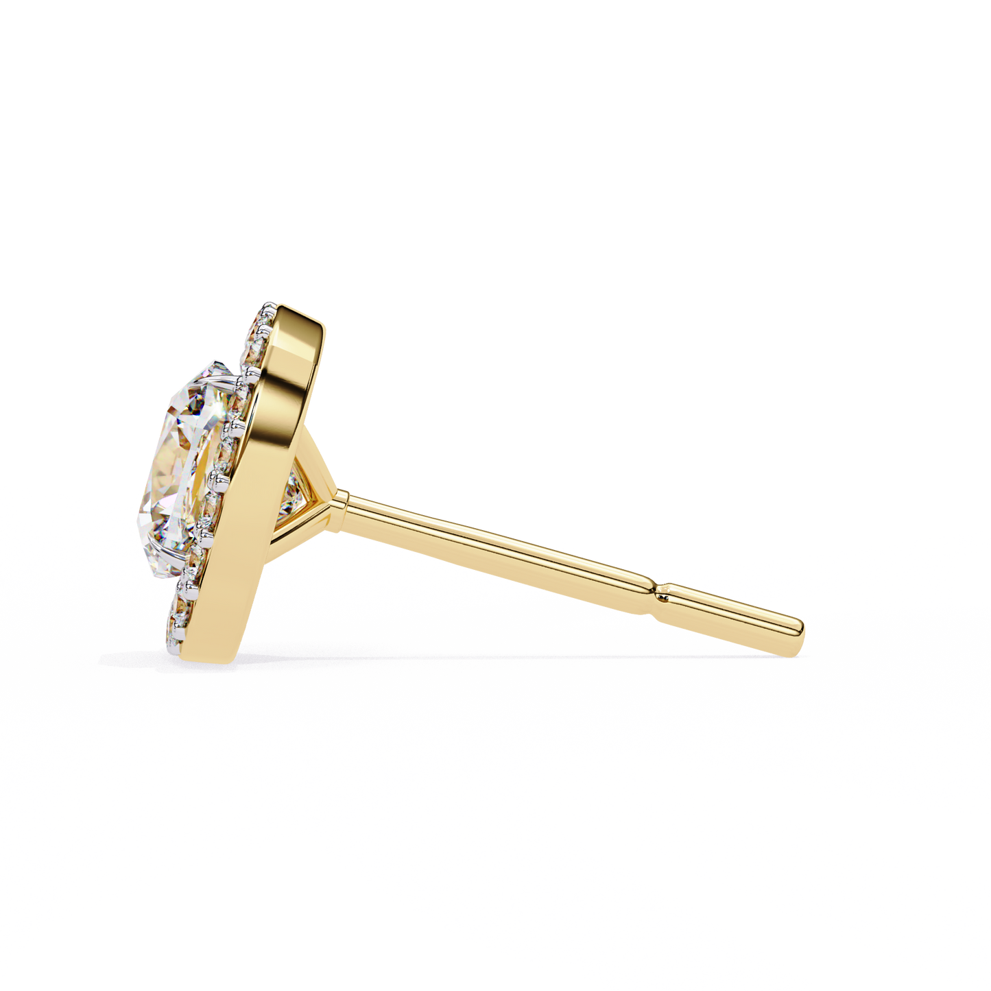 18K Yellow Gold Lab Grown Diamond Halo Earrings 1.92 ctw DAE-146