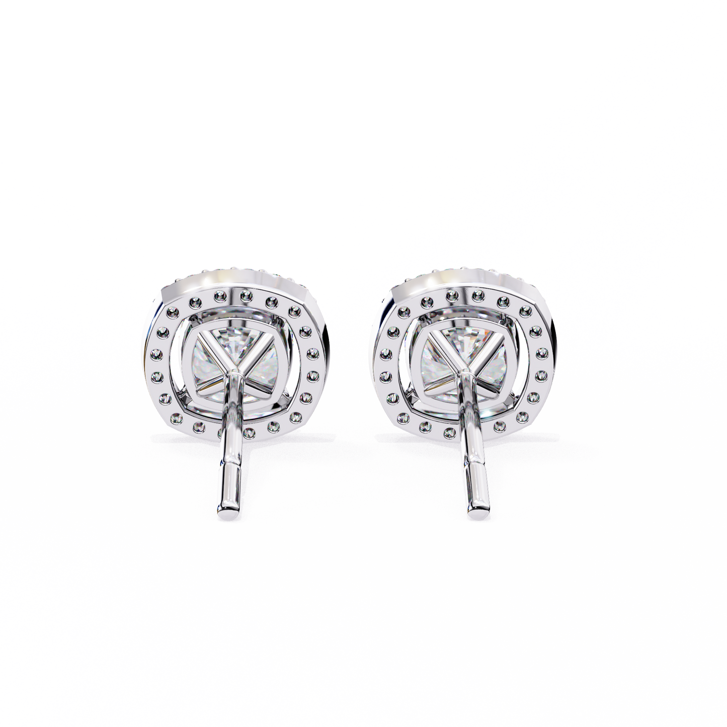 18K White Gold Lab Grown Diamond Halo Earrings 1.92 ctw DAE-146