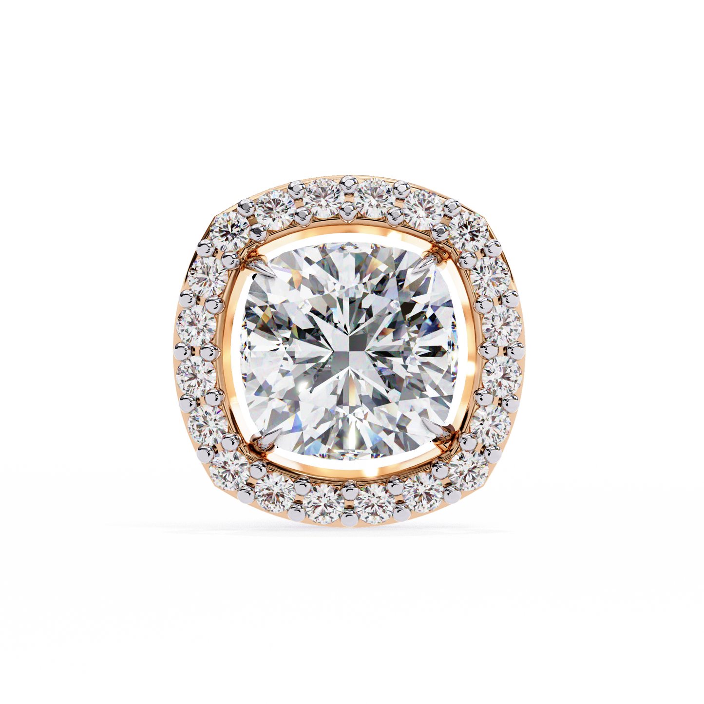 18K Rose Gold Lab Grown Diamond Halo Earrings 1.92 ctw DAE-146