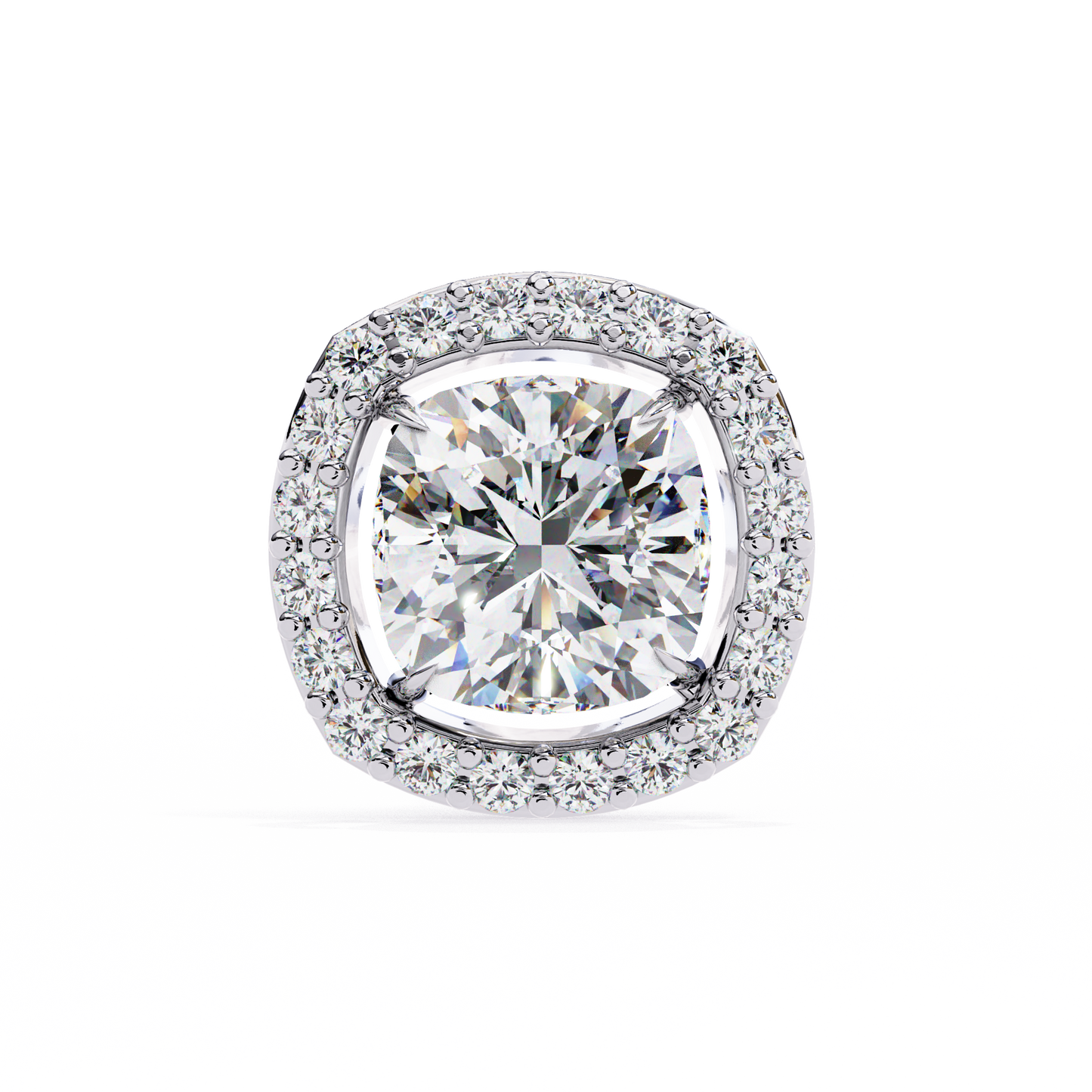 18K White Gold Lab Grown Diamond Halo Earrings 1.92 ctw DAE-146