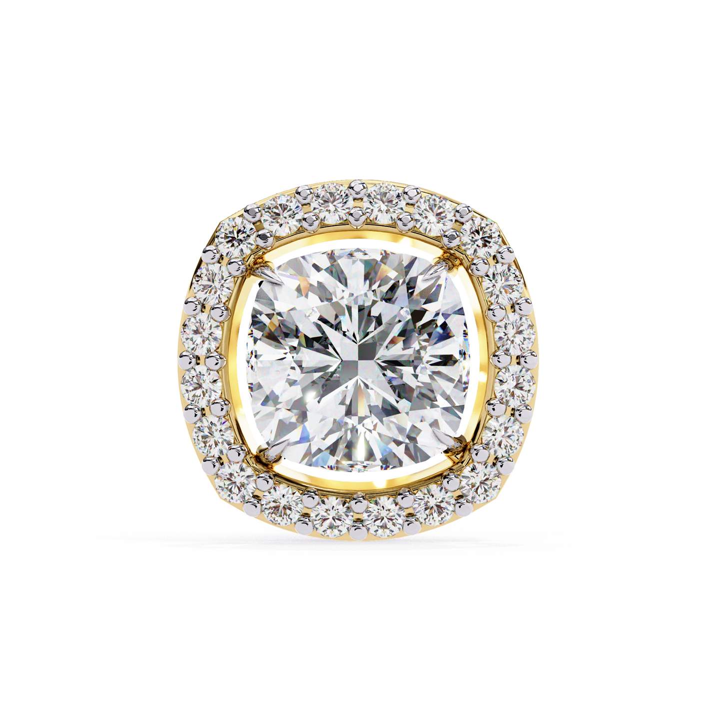 18K Yellow Gold Lab Grown Diamond Halo Earrings 1.92 ctw DAE-146