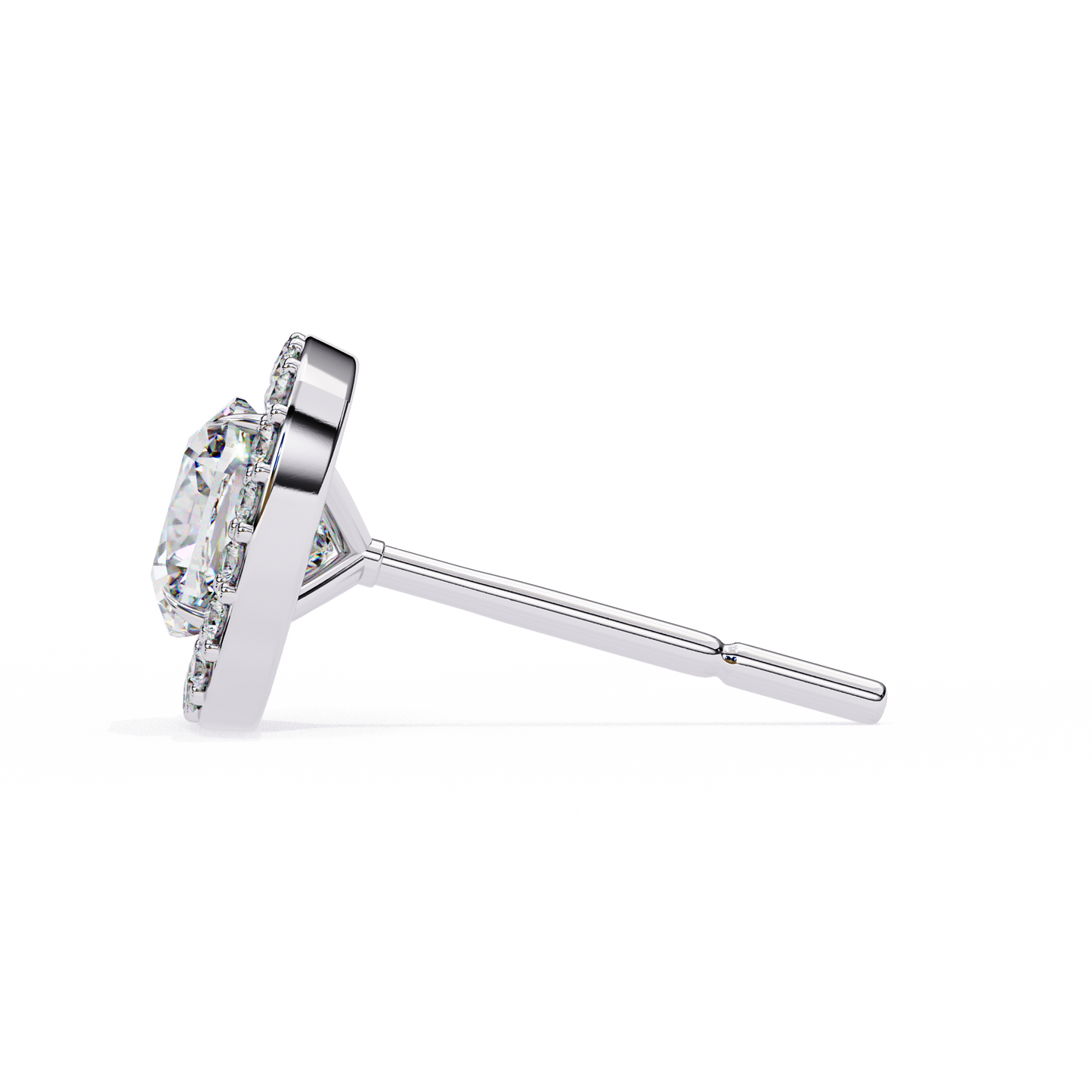 18K White Gold Lab Grown Diamond Halo Earrings 1.92 ctw DAE-146