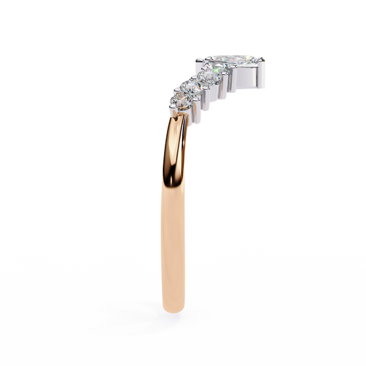 18K Two Tone Gold Lab Grown Diamond Stackable Band 0.39 ctw DAB-106