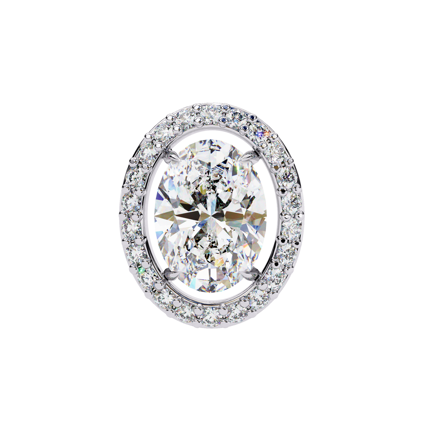 14K White Gold Lab Grown Diamond Halo Earrings 1.94 ctw DAE-145